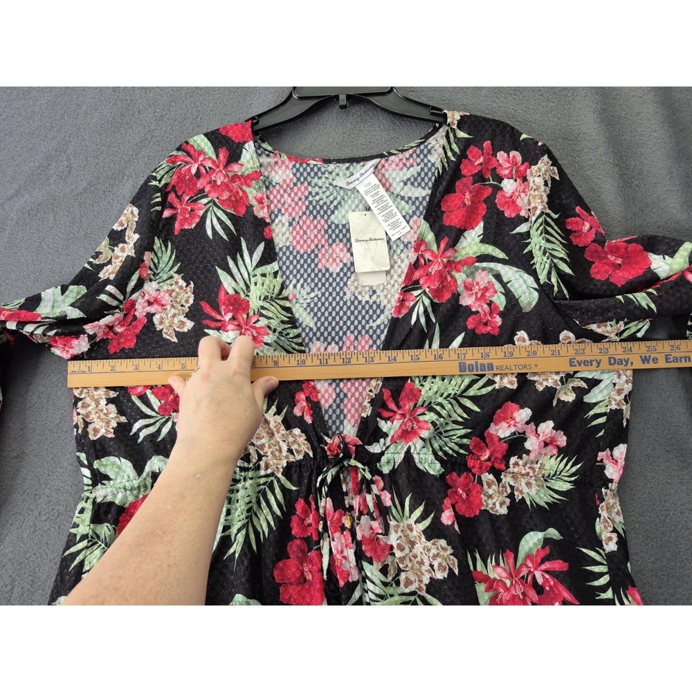 Tommy Bahama Womens L Lily Cat Tie Front Tunic Swim Cover Up NWT $138 Burnout - Picture 7 of 14